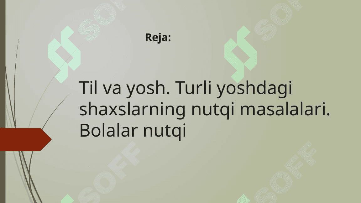 Til va yosh. Turli yoshdagi shaxslarning nutqi masalalari. Bolalar nutqi 2