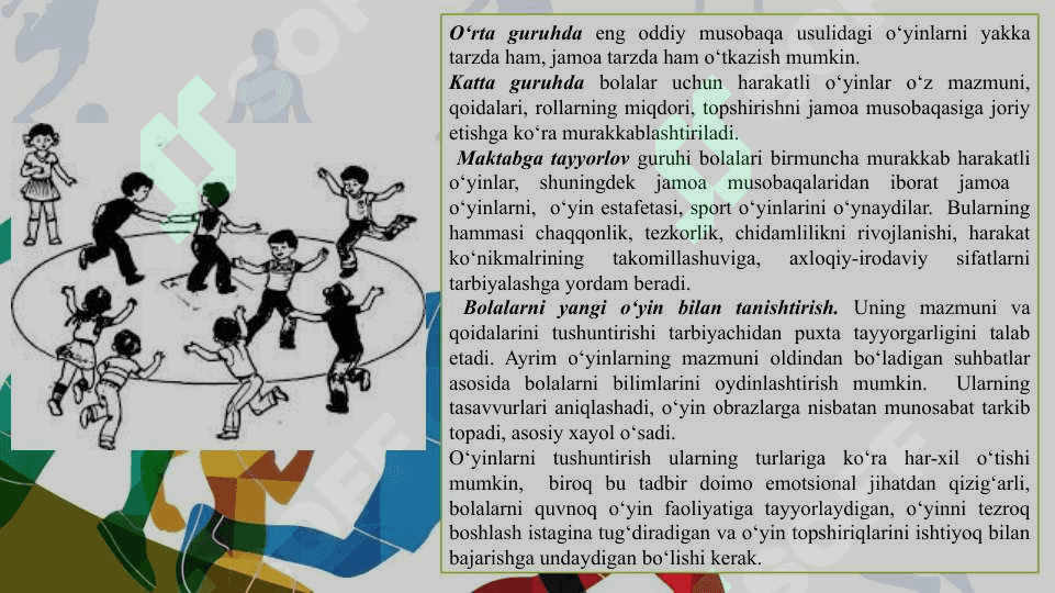 Harakatli o'yinlarni tashkil qilish va o'tkazish 3
