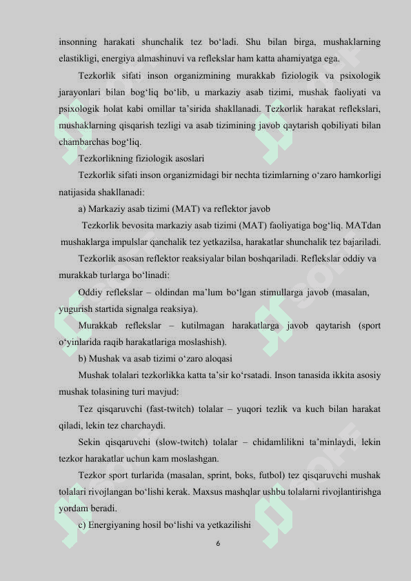 TEZKORLIK SIFATI VA UNI RIVOJLANTIRISH USULIYATI 6