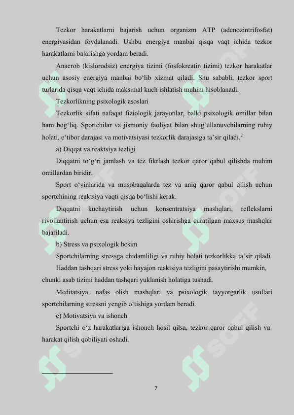 TEZKORLIK SIFATI VA UNI RIVOJLANTIRISH USULIYATI 7