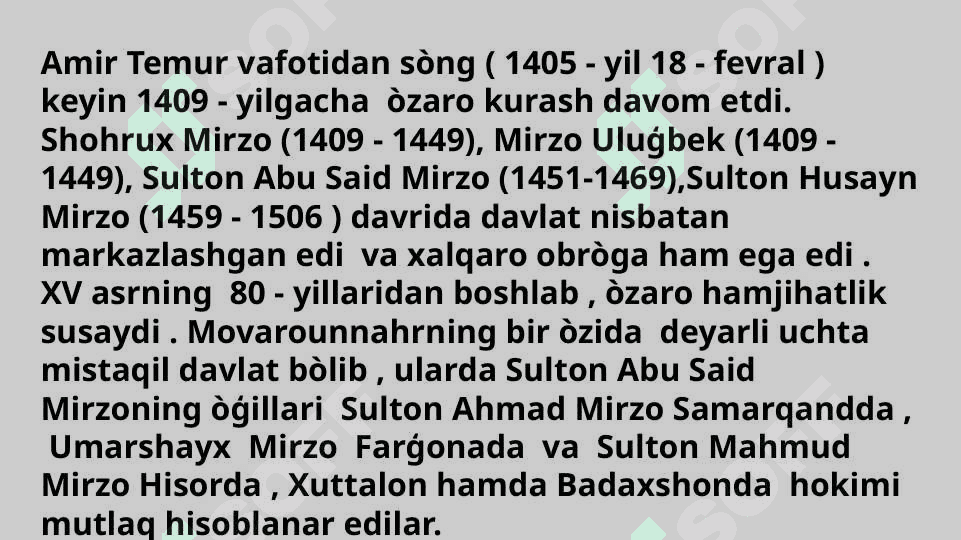 Temuriylar davri manbalari 8