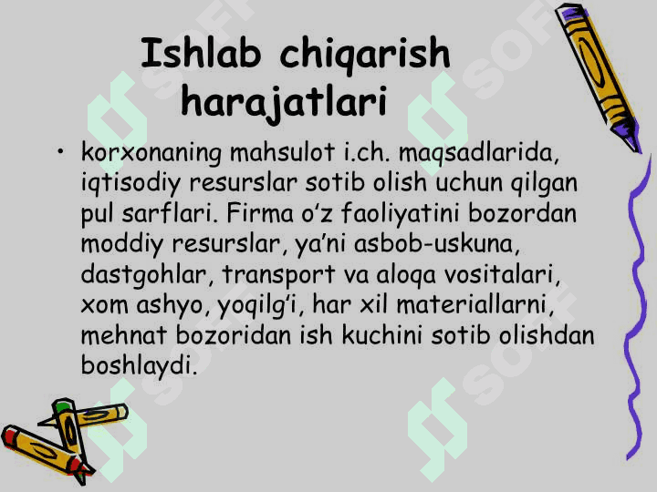 Ishlab chiqarish harajatlari 2
