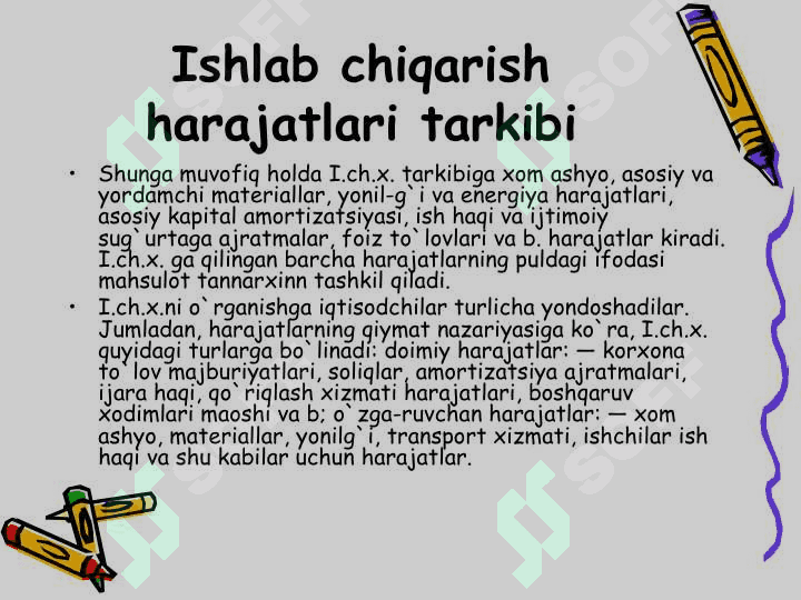 Ishlab chiqarish harajatlari 3