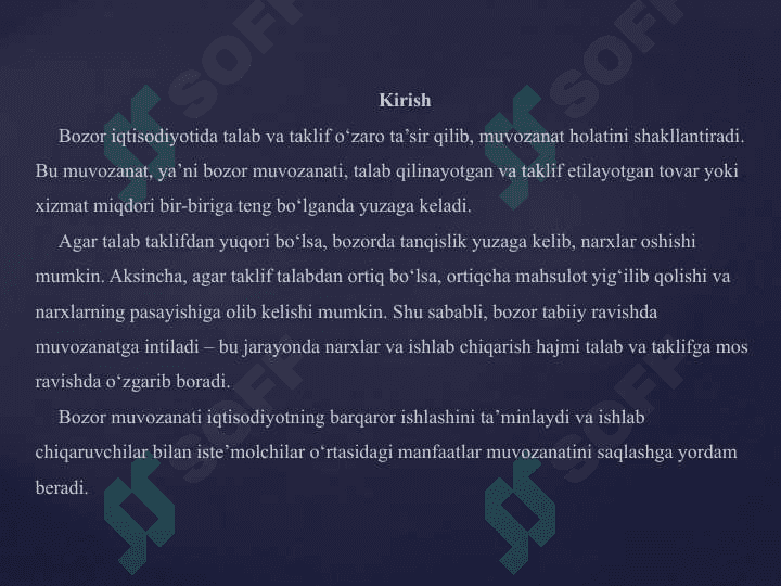 Bozor muvozanati, maksimal va minimal narxlar. 3