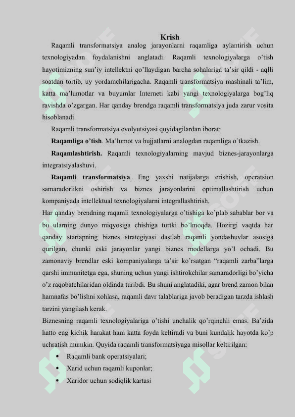 Iqtisodiyot tarmoqlarining raqamli transformatsiyasi 2