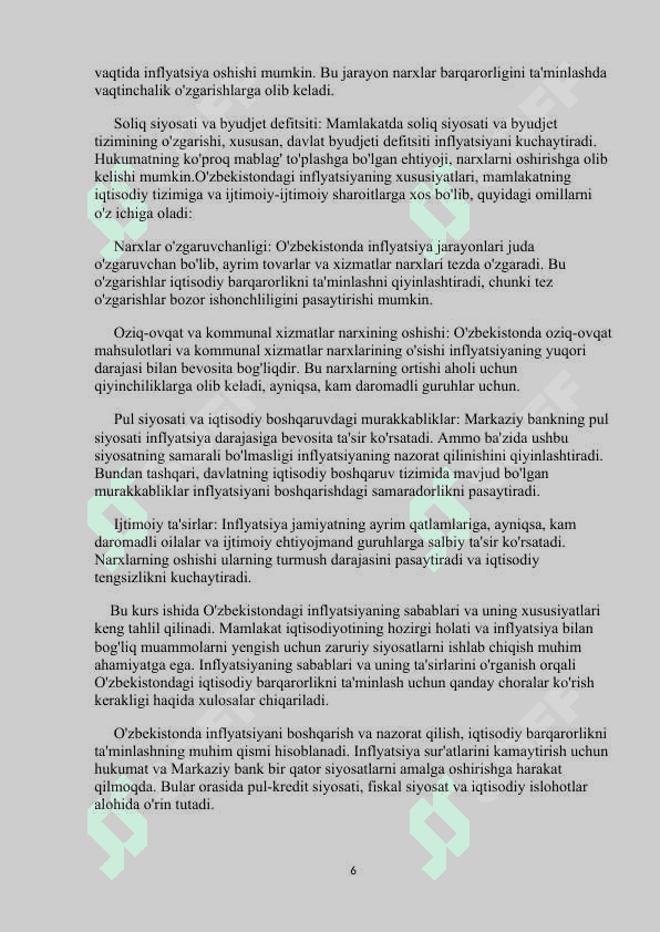 O'zbekistonda inflyatsiyaning sabablari va   xususiyatlari 6
