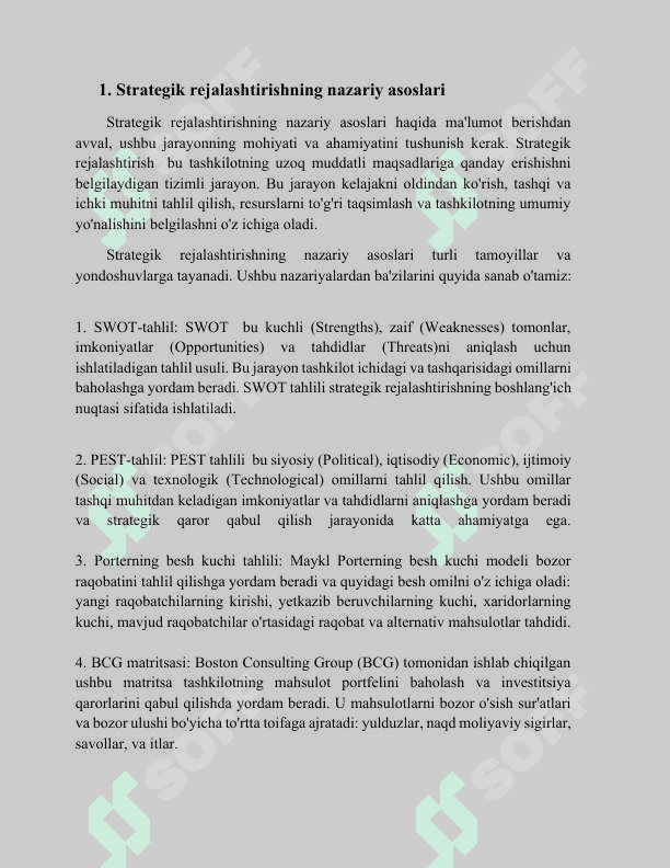 STRATEGIK REJALASHTIRISHNING MOHIYATI 2