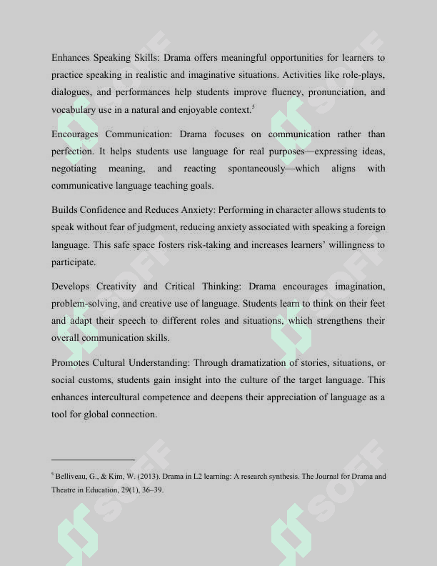 Developing student's speaking skills through drama 7