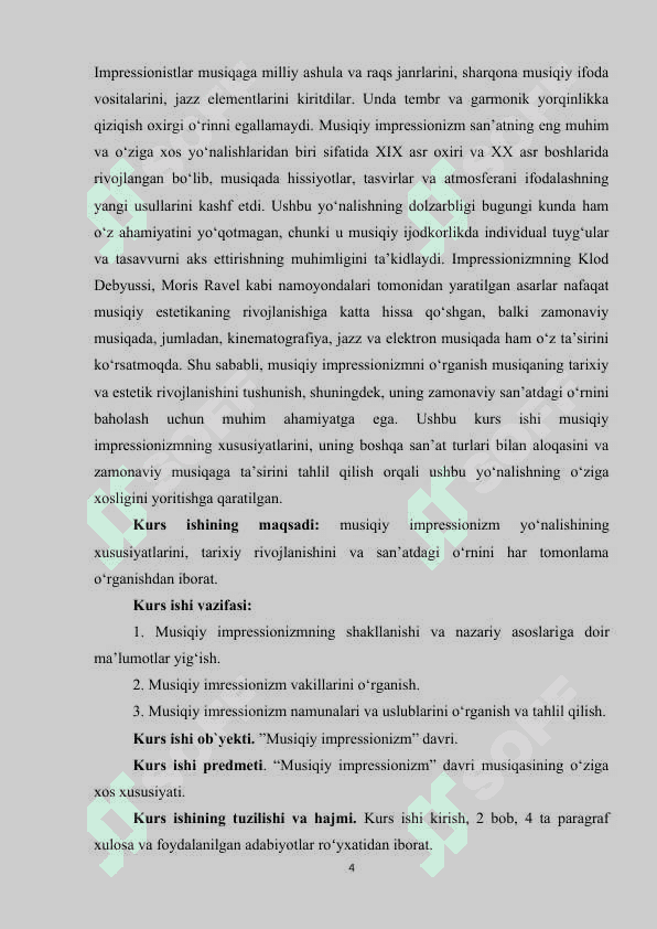 MUSIQIY IMPRESSIONIZM DUNYONING YANGI BADIIY YO‘NALISHI SIFATIDA 4