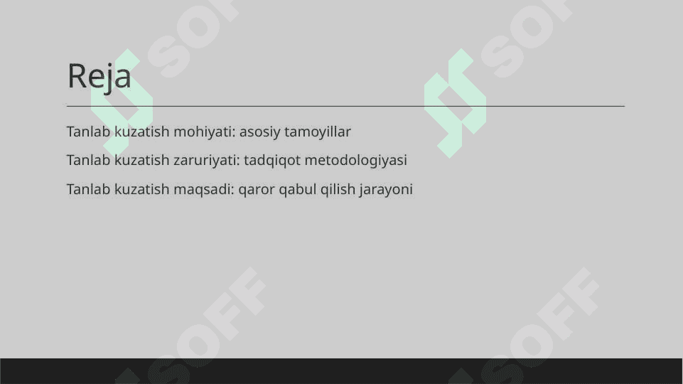 Tanlab kuzatish mohiyati zaruriyati va maqsadi 1 2