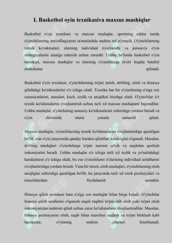 BASKETBOL O'YIN TEHNIKASI VA TAKTIKASI  ULAR BILAN MAHSUS MASHIQLAR MUSOBAQA QOIDALARI 4