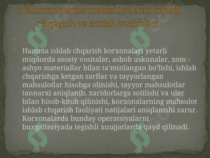 asosiy xo'jalik jarayonlarini hisobga olish 3