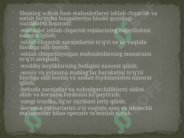 asosiy xo'jalik jarayonlarini hisobga olish 4