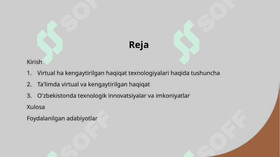 Virtual va kengaytirilgan haqiqat texnalogiyalar 2