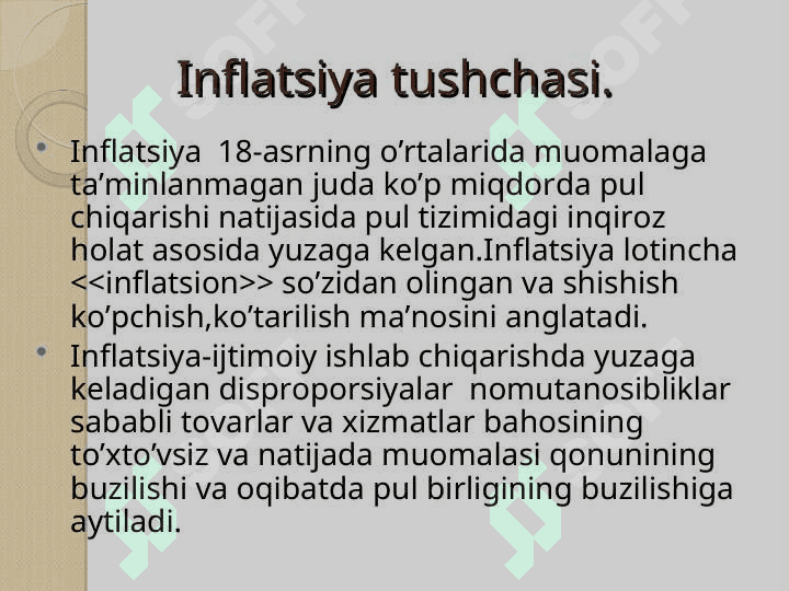 Infilatsiyaning mohiyati va  kelib chiqish sabablari 3