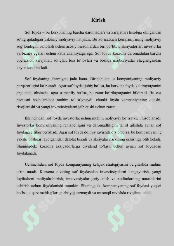 Sof foyda va uni oshirish imkoniyatlarini aniqlash taxlili 2