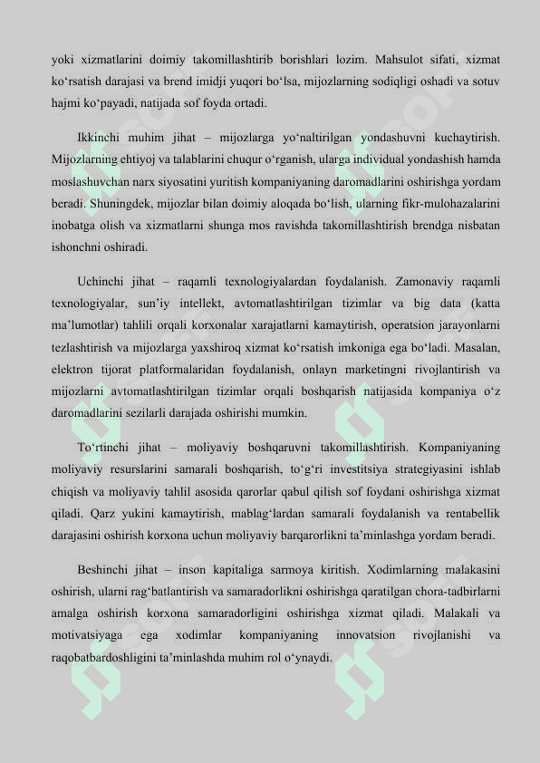 Sof foyda va uni oshirish imkoniyatlarini aniqlash taxlili 7