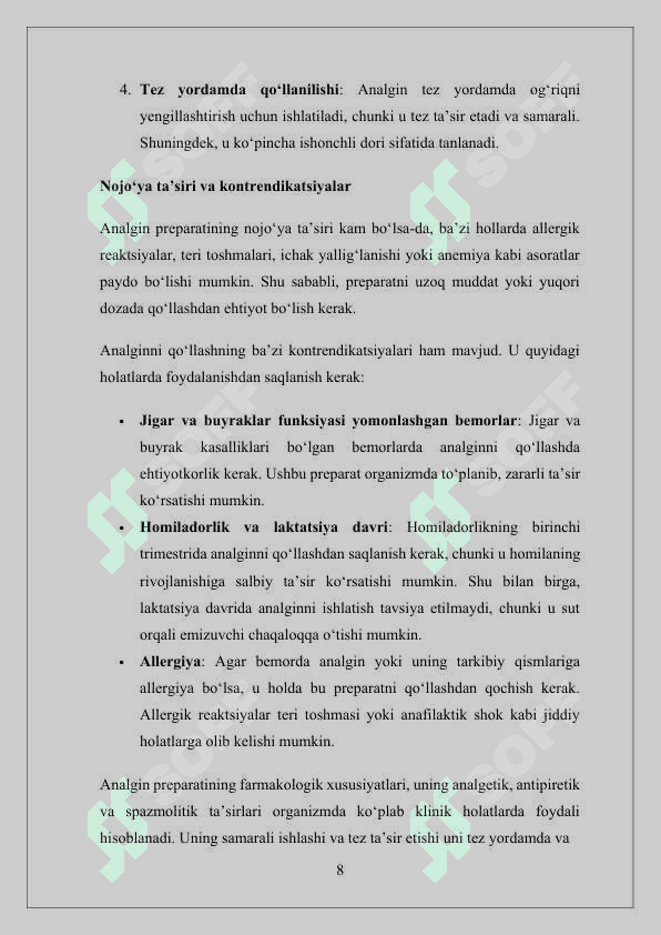 ANALGIN IN’EKSIYA ERITMASI 8