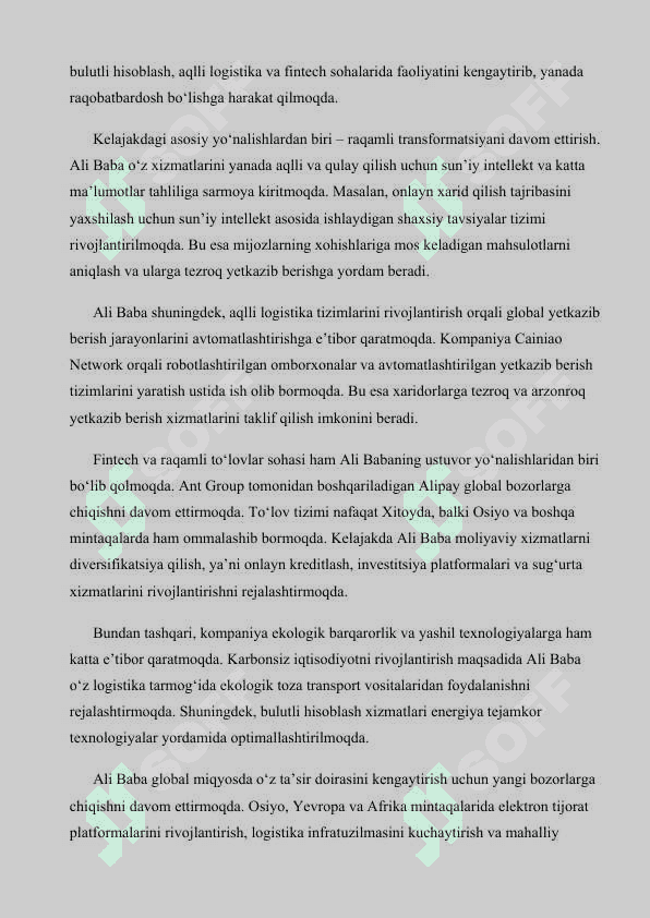 Ali Baba raqamli iqtisodiyotida global elektron tijorat lideri sifatida 5