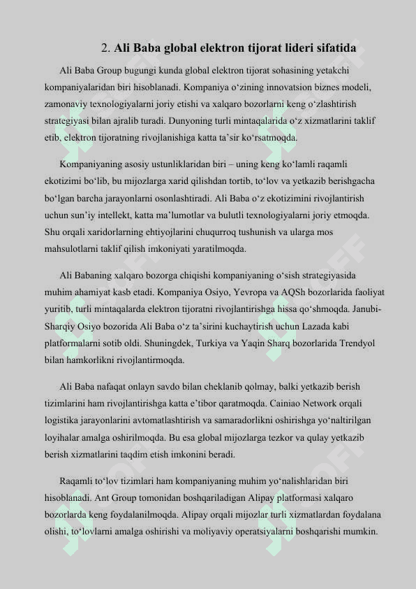 Ali Baba raqamli iqtisodiyotida global elektron tijorat lideri sifatida 7