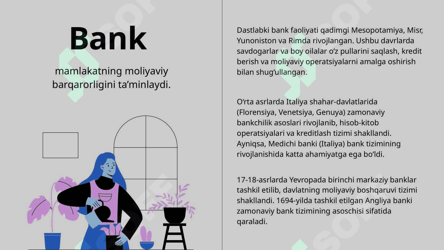 Banklarning kelib chiqishi va bank tizimi 4