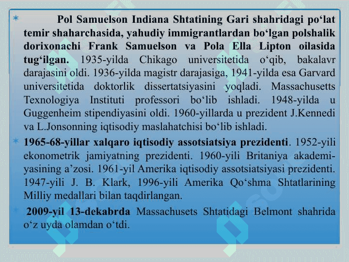 HOZIRGI ZAMON IQTISODIY TA’LIMOTLAR EVOLYUTSIYASI 8