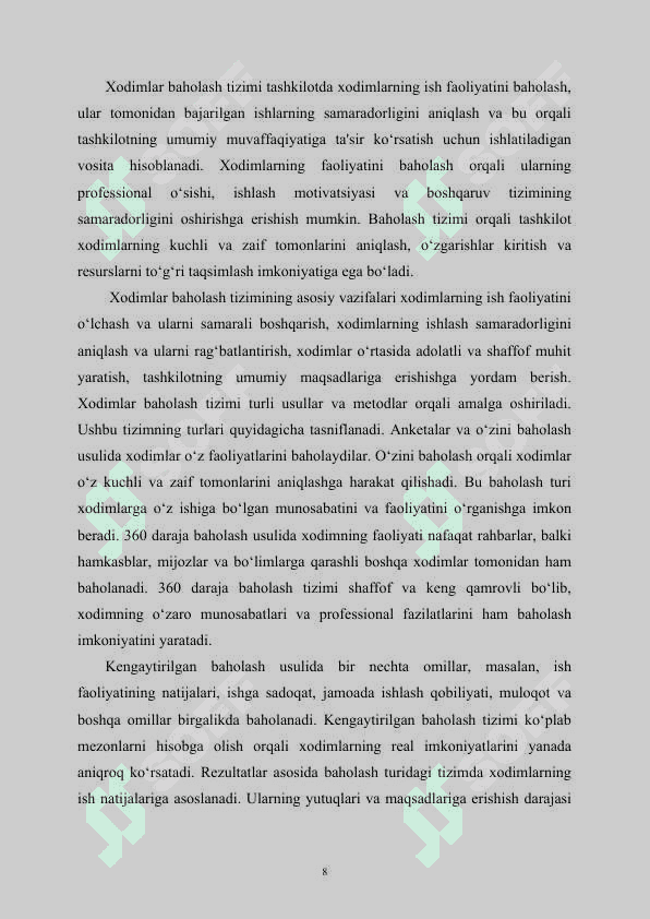 Xodimlar baholash yo'llari va kpi ko'rsatkichlarining tijorat banklarida qo'llanishi (turon bank misolida) 8