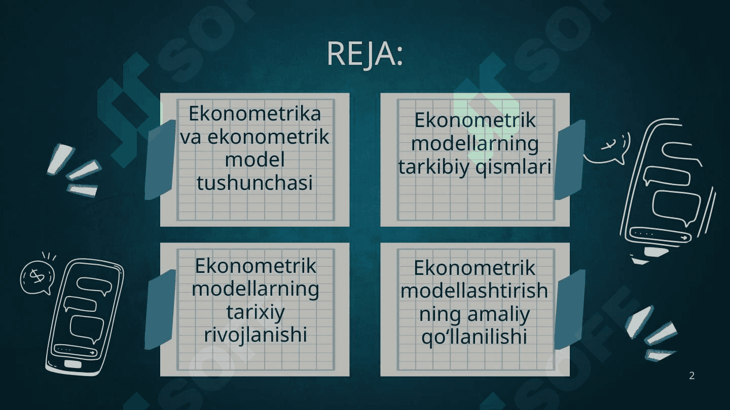 EKONOMETRIK  MODIL TUSHUNCHASI VA UNING PAYDO BO‘LISHI 2