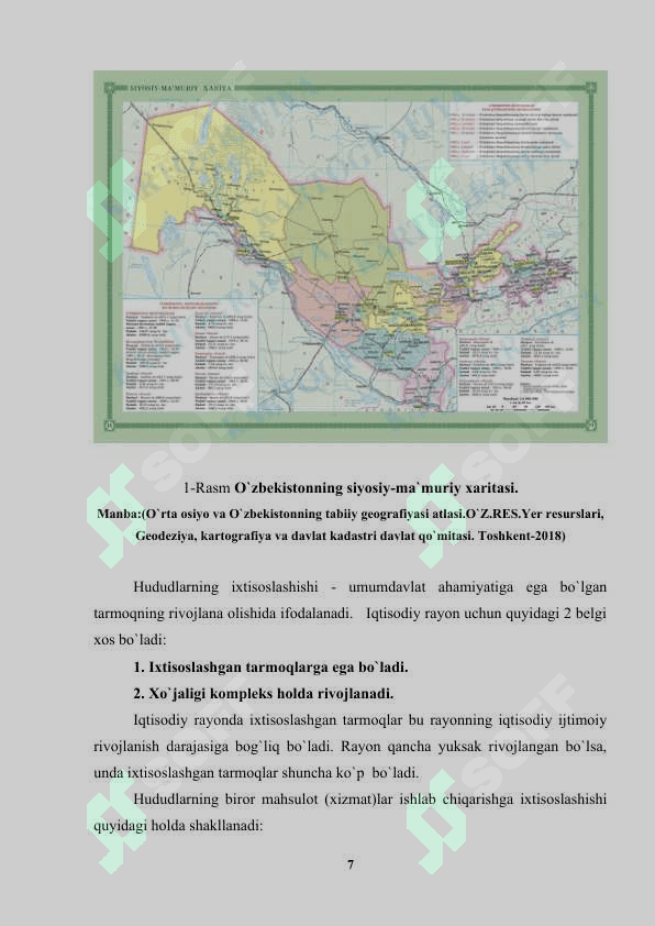 “O`zbekistonni iqtisodiy-geografik rayonlashtirish” 7