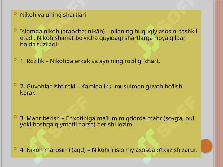 Islom huquqshunosligida oilanikoh taloq, idda, zihor tushunchalari 5
