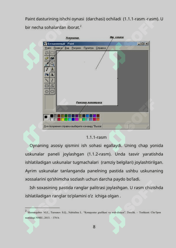 Paint grafik muxarriri va uning imkoniyatlaridan samarali foydfalanish usullari 8