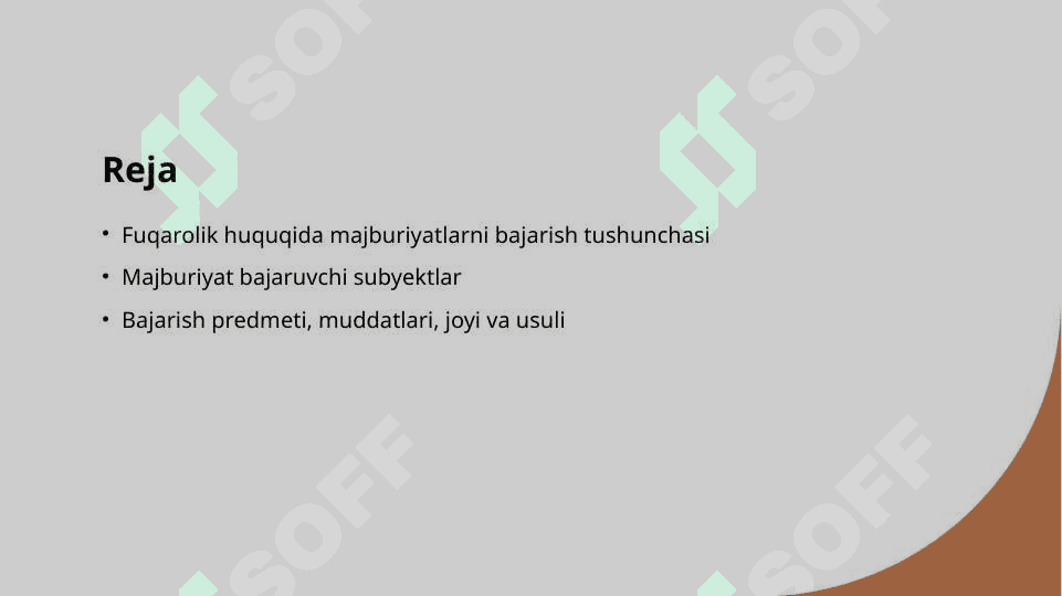 Fuqarolik huquqida majburiyatlarni bajarish 2