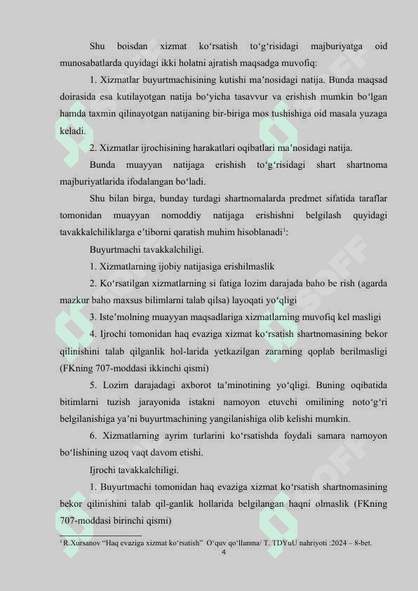 Haq evaziga xizmat koʻrsatish 4