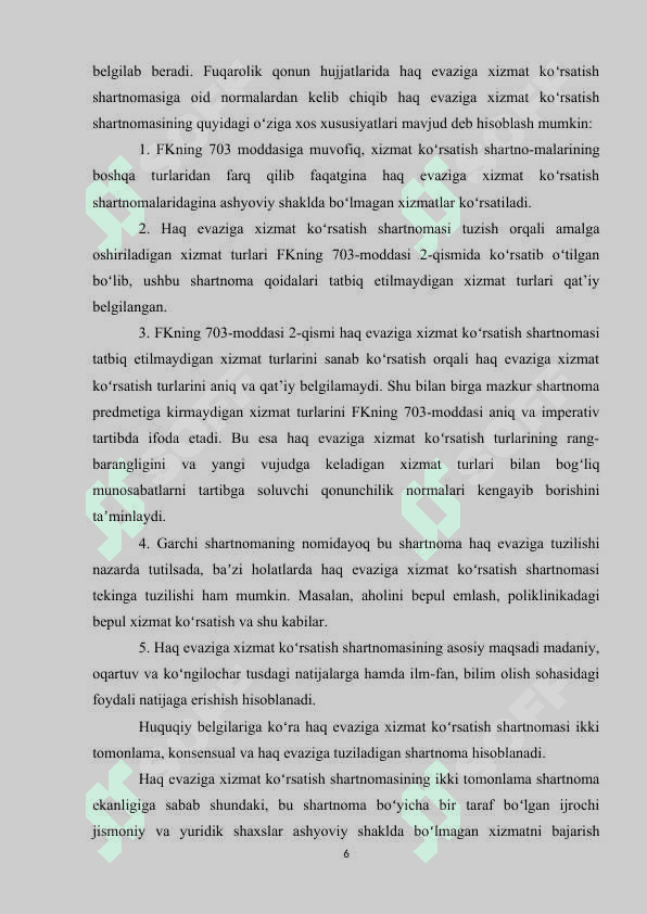 Haq evaziga xizmat koʻrsatish 6