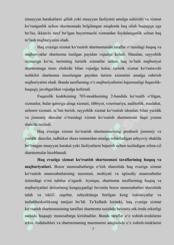 Haq evaziga xizmat koʻrsatish 7
