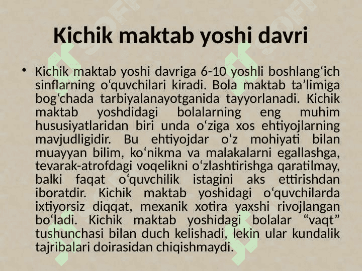 INSON PSIXIKASINING ONTOGENEZDA RIVOJLANISHI 8