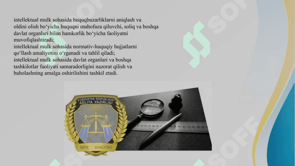 Intellektual mulk huquqi himoyasini ta’minlashga ma’sul davlat organlari 4