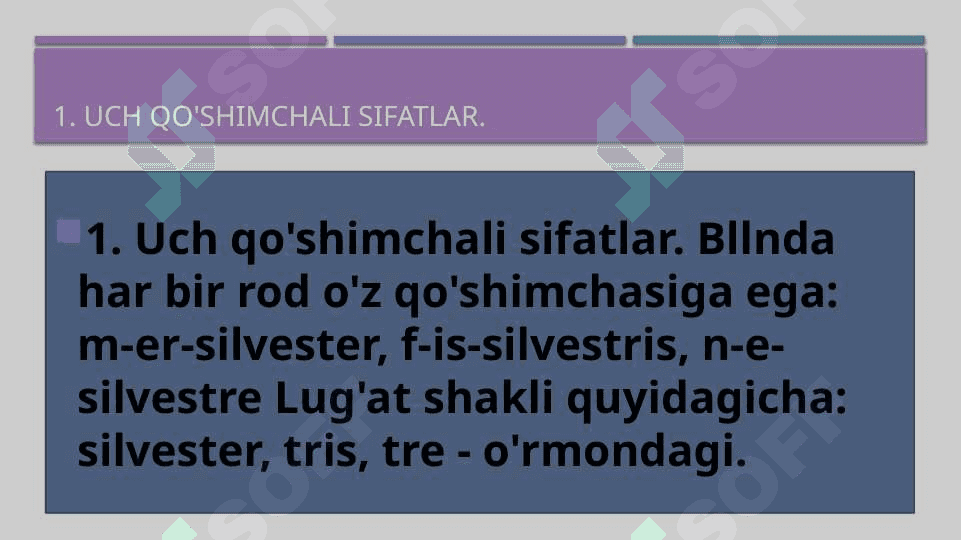 III TURLANISHDAGI Sifatlar (lotin tili) 4