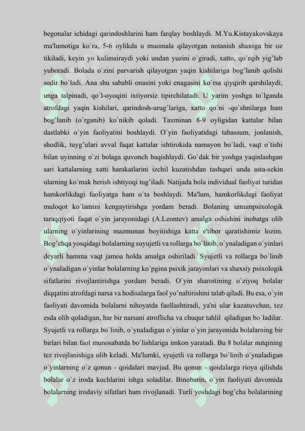 O’YIN BOG’CHA YOSHIDAGI BOLALARDA YETAKCHI FAOLIYAT SIFATIDA 6