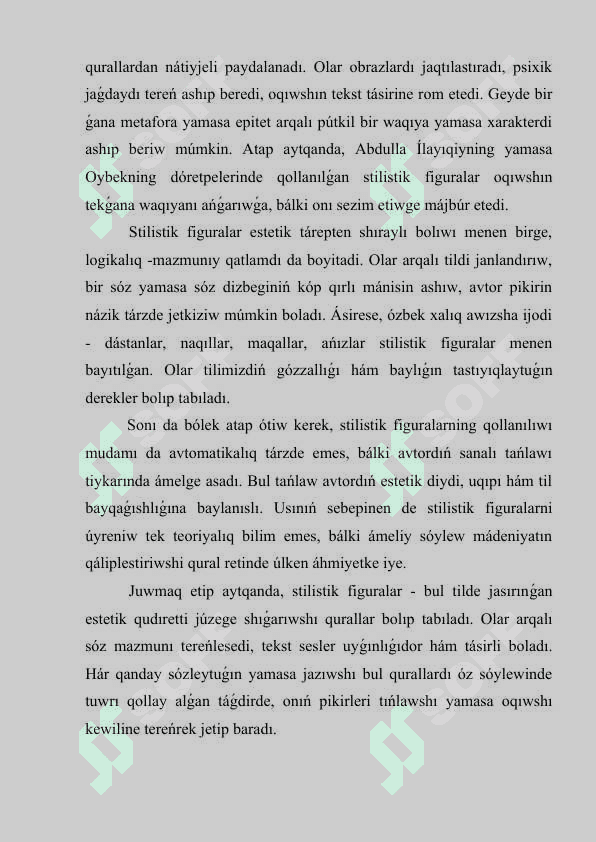 Stilistik figuralar hám olardıń túrleri 7