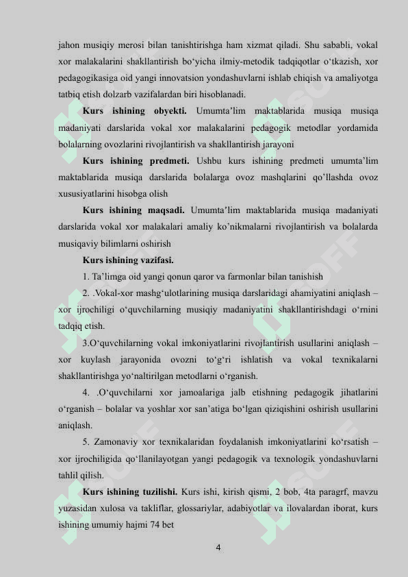 VOKAL XOR MALAKALARI VA ULARNI MUSIQA DARSLARIDA QO’LLASH 1