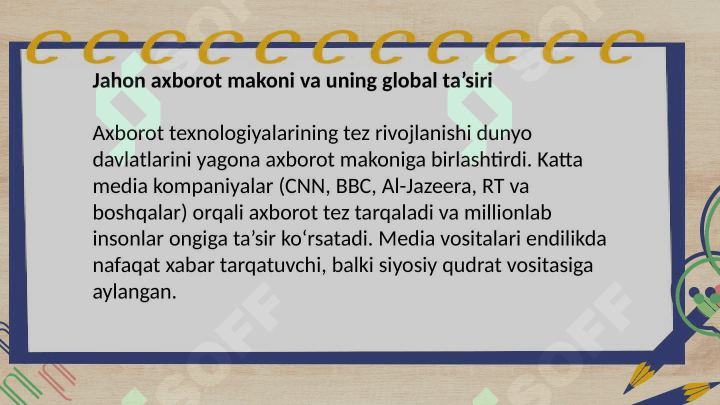 Jahon media va axborot makonida manfaatlar to'qnashuvi 4