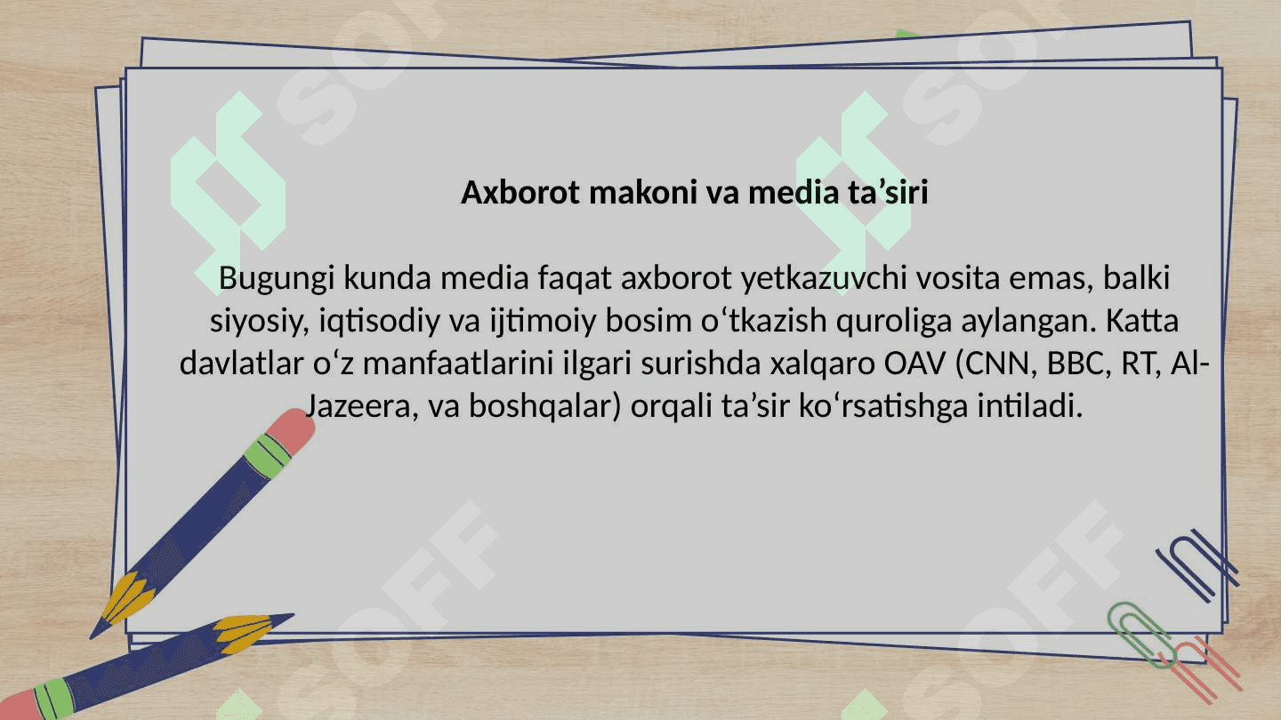Jahon media va axborot makonida manfaatlar to'qnashuvi 7