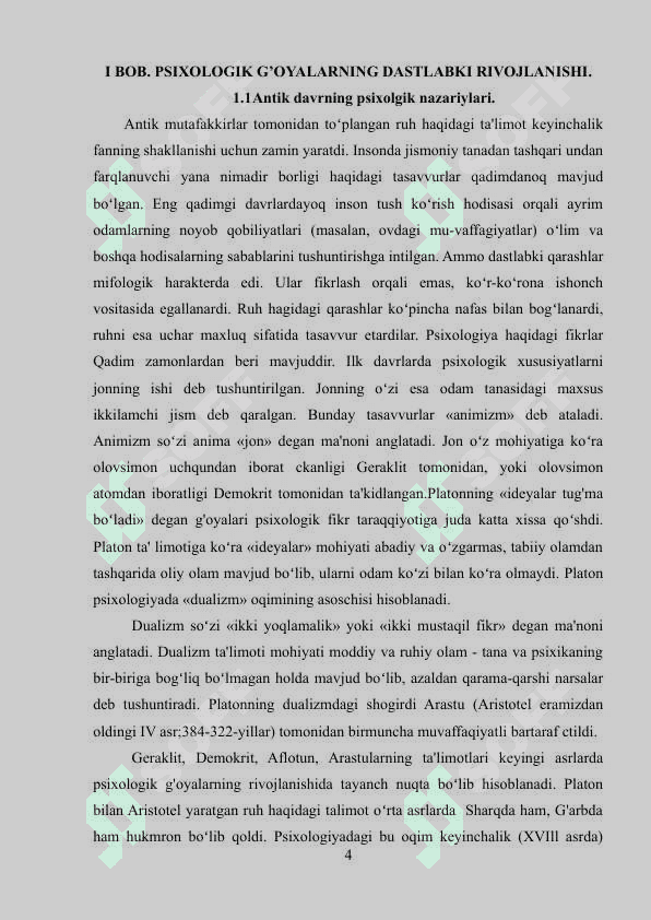 PSIXOLOGIK G’OYALARNING RIVOJLANISHI 4