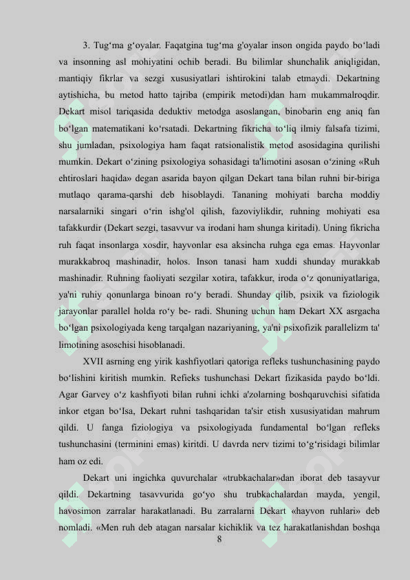 PSIXOLOGIK G’OYALARNING RIVOJLANISHI 8