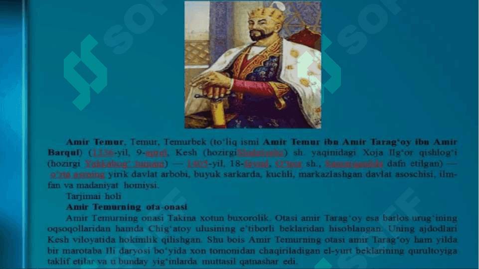 Amir temur davlat boshqaruv tizimi va harbiy yurishlari 2