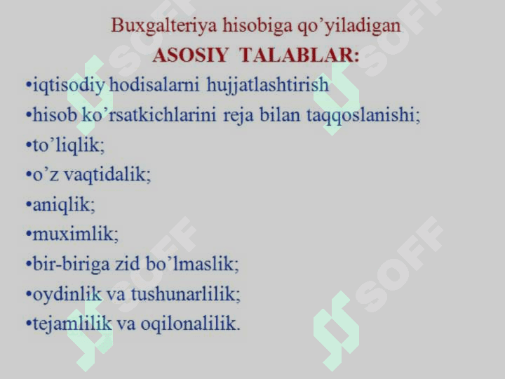 Buxgalteriya hisobining meyoriy huquqiy asoslari bo`yicha 4