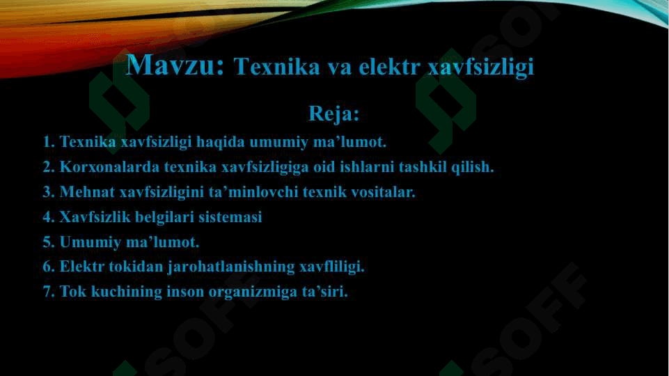 Texnika va elektr xavfsizligi 2