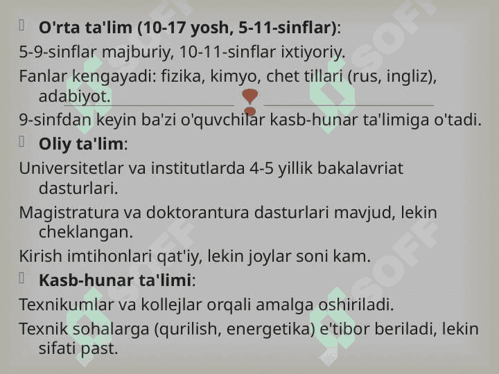 Turkmaniston va Finlandiya davlatlarining ta'lim tizimlari 6