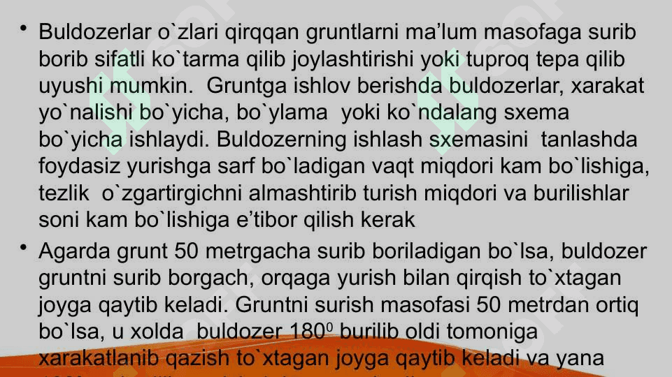 Gruntni bir joydan ikkinchi joyga surish . Gruntni surish qoidalari 2